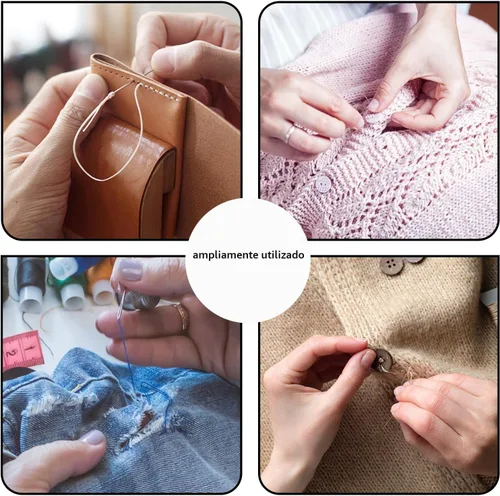 Miniatura 8 de BAGERLA Kit de costura de reparación de tapicería, kit de costura resistente con herramientas de punzón, desgarrador de costura, agujas de costura a