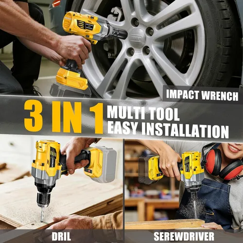 Miniatura 4 de NATBEESY Llave de impacto compatible con batería DeWalt de 20 V: destornillador de impacto de anillo de cerdo de 1/2 pulgada de alto par - Pistola
