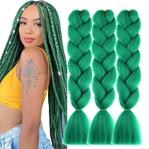 Miniatura 13 de Beige (613) Cabello trenzado 6 paquetes de extensiones de cabello sintético de 24 pulgadas, extensiones de cabello trenzado Jumbo Ombre trenzado