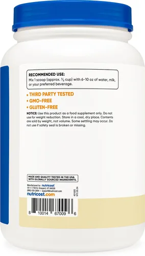 Miniatura 4 de Nutricost Proteína en Polvo de Caseína 2lb Vainilla - Caseína Micelar, Sin Gluten, Sin OGM