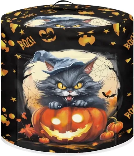 Miniatura 10 de GLENLCWE Funda para olla a presión de esqueleto de sangre roja para olla arrocera de 3 cuartos de galón, cubierta antipolvo de Halloween, cubierta
