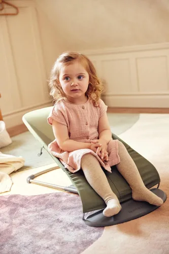 Miniatura 5 de BabyBjörn Bouncer Bliss, Verde Oscuro, Tejido, Colcha de Pétalos Asiento Ajustable de Mecedora para Bebé 2 en 1 y Silla para Niños Pequeños