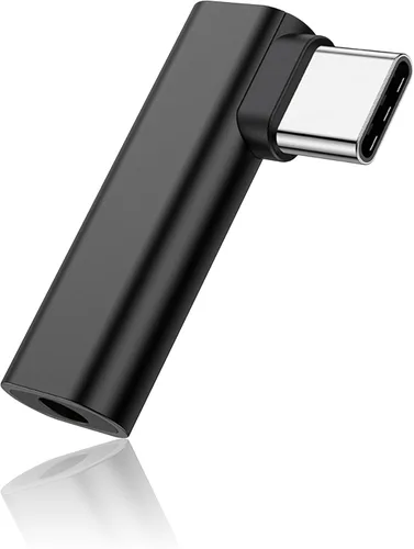 Adaptador de auriculares USB C de 90 grados a 0.138 in, 90 grados tipo C macho a 0.138 in hembra Aux Audio Dongle Converter, para dispositivos con