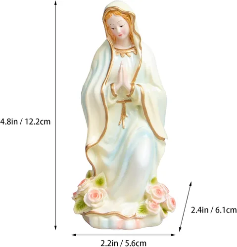 Miniatura 2 de Estatua de la Virgen María, 4.8 pulgadas, estatuas católicas de la Virgen Madre María, adecuadas para decoración religiosa y colección y uso