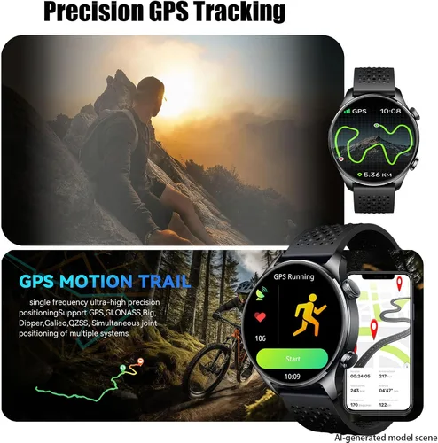Miniatura 2 de Reloj inteligente para hombre, AMOLED de 1.43 pulgadas, GPS integrado, color negro Answer/Make Calls, Heart Rate Monitor, Sleep Monitor, SpO2