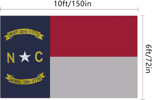 Miniatura 7 de Bandera de Carolina del Norte 3 x 5, técnica de bordado completo, resistente a desgarros, rayas cosidas y ojales de latón, tela de poliéster de alta