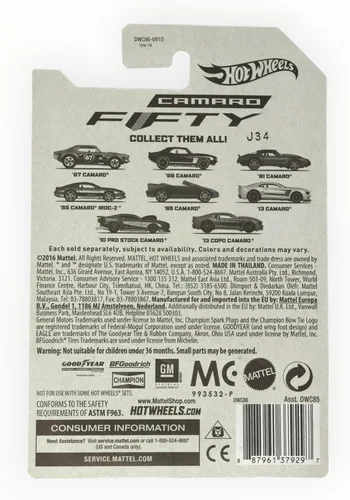 Miniatura 2 de HOT WHEELS CINCUENTA ANIVERSARIO CAMARO TAN '67 CAMARO 1/8 MOTOR PINTADO