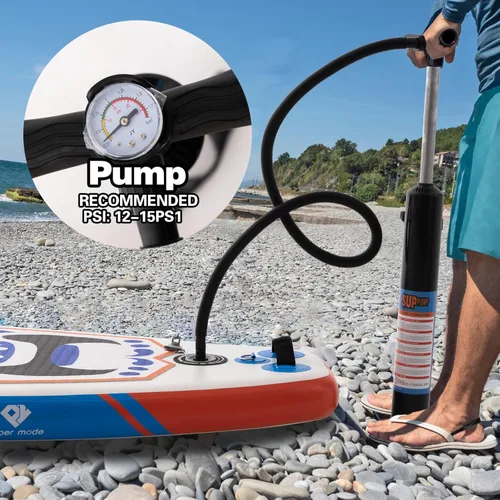 Miniatura 6 de Tabla de remo inflable con accesorios de SUP de primera calidad – Mochila, paleta ajustable, cubierta antideslizante, bomba de mano, correa, aletas