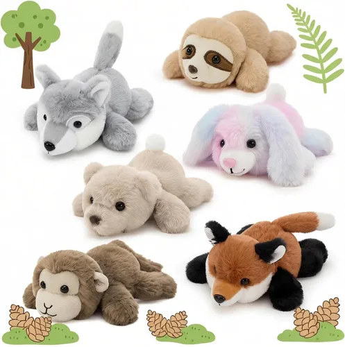 Miniatura 11 de Tezituor Juego de 2 juguetes magnéticos portátiles de peluche, imanes de hombro de 7 pulgadas, panda y perezoso, juego interactivo, regalo