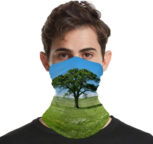 Miniatura 4 de Polaina para el cuello UPF 50, protección solar Prairie Lone Tree, máscara facial que absorbe la humedad y se seca rápido, sin costuras, polaina