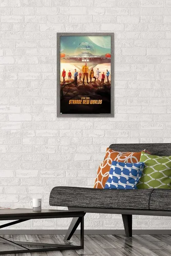 Miniatura 2 de Star Trek: Strange New Worlds - Póster de pared de arte clave, 22.4 pulgadas de largo x 14.7 pulgadas de ancho, versión enmarcada de madera