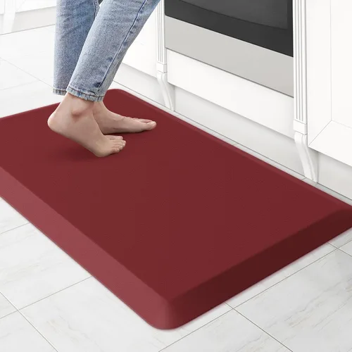 Miniatura 52 de KitchenClouds Alfombra de cocina acolchada anti fatiga, 17.3 x 60 pulgadas, impermeable, antideslizante, tapete de escritorio cómodo, para cocina