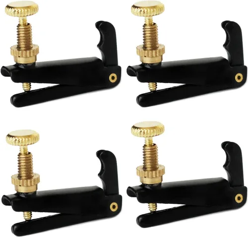 Jiayouy 4 piezas de afinadores finos para violín 3/4-4/4 ajustador de cuerda afinador fino piezas de violín negro
