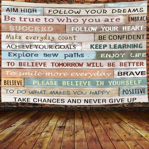 Miniatura 10 de Tapiz con citas inspiradoras para colgar en la pared, tapiz motivacional, palabras positivas, letras, refranes, tapiz rústico de granja