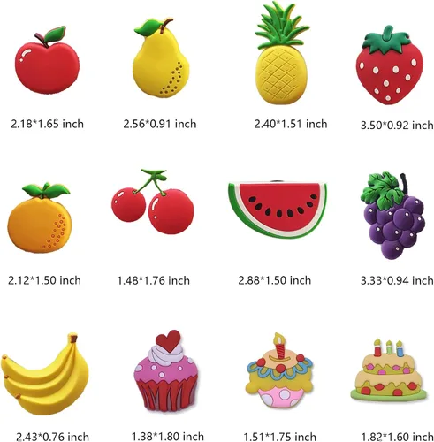 Miniatura 2 de Imanes de frutas para nevera, helado, refrigerador, frutas, decoración del hogar, calcomanías para pizarra blanca, 24 piezas
