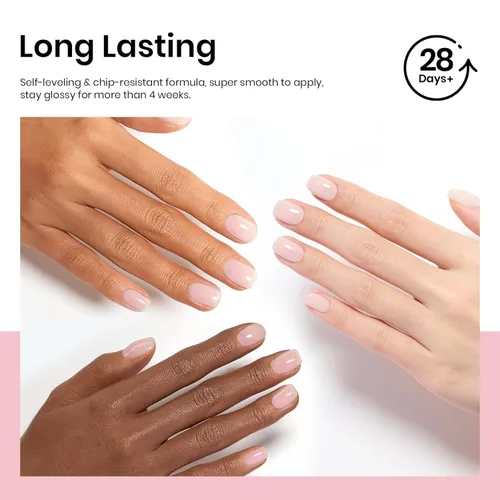 Miniatura 203 de Beetles - Esmalte de uñas de gel rosa claro, 0.5 fl oz, color rosa bebé, esmalte de gel que se absorbe con luz UV LED, arte de uñas de verano, salón