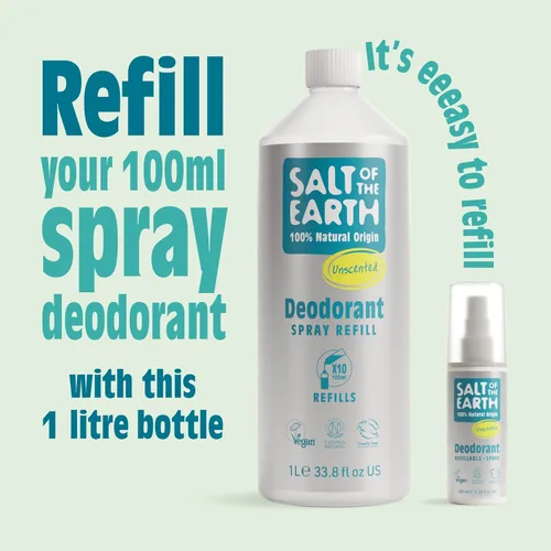 Miniatura 6 de Salt of the Earth Desodorante Unisex Natural Spray Recambio Sin Perfume 1 Litro