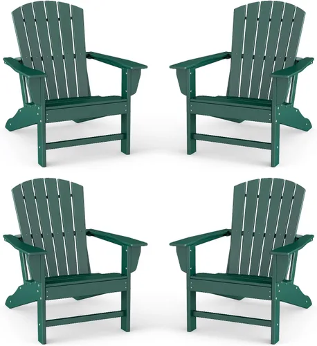 Miniatura 8 de BRIOPAWS - Juego de 2 sillas Adirondack Tamaño grande Silla para hoguera Plástico HDPE Para todo tipo de clima para terraza, al aire gris
