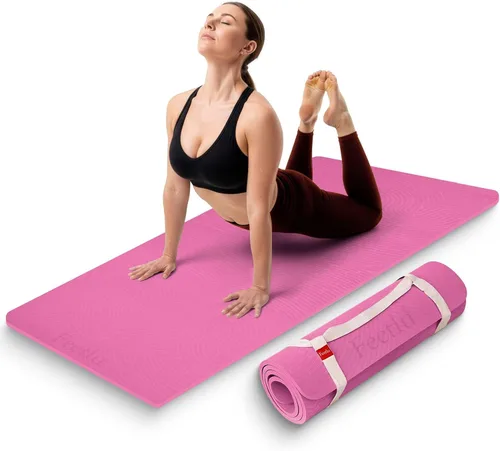 Extra Thick 12mm Exercise Mat – Non-Slip, Joint-Friendly & Cushioned Fitness Mat for Yoga, Pilates & Floor Workouts – Durable, Supportive & Includes