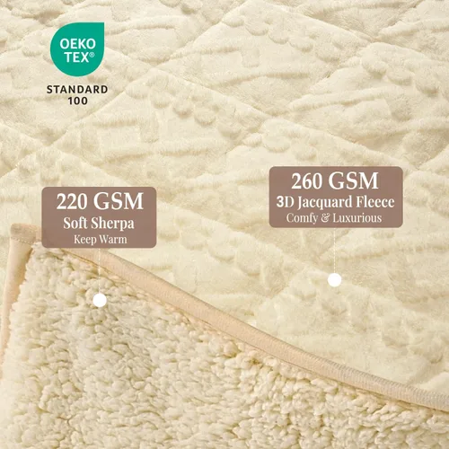 Miniatura 3 de Topblan - Manta pesada para adultos de 12 libras, suaves y cómodas mantas de forro polar con sherpa lanudo, manta pesada de jacquard elegante