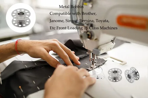 Miniatura 6 de YEQIN 25 bobinas de metal para máquina de coser con caja de almacenamiento, bobinas universales de clase 15 en estuche compatibles con Brother