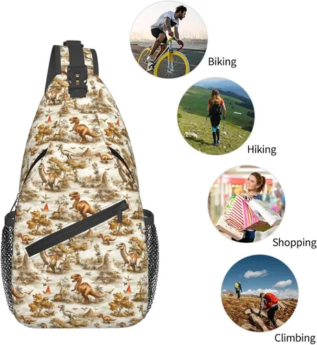 Miniatura 5 de Small Crossbody Bags for Women Men - Vintage Dinosaur Print Adjustable Shoulder Bag Fanny Packs Belt Sling Bag Crossbody Purses Backpack for Travel
