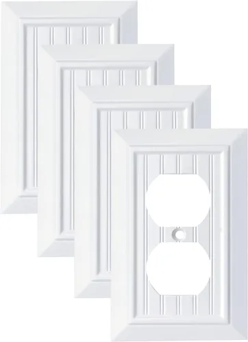 Miniatura 10 de Placas de pared clásicas de panel blanco puro, cubiertas de interruptor de luz, cubiertas de enchufes eléctricos, placas de interruptor de varias