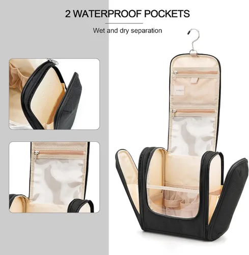 Miniatura 5 de COOSKY Neceser de viaje colgante extragrande para mujeres y hombres, bolsa de higiene, kit organizador de baño y ducha con soportes de banda