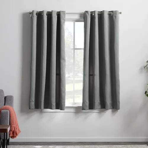 Miniatura 15 de Linenspa Juego de 2 paneles de cortinas opacas 85% - Cortinas negras de 84 pulgadas de largo, aislamiento térmico, reducción de ruido, esenciales
