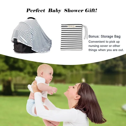 Miniatura 5 de Funda de lactancia para bebé y poncho de lactancia, cubierta multiusos para toldo de asiento de automóvil, cubierta de carrito de compras, cubierta