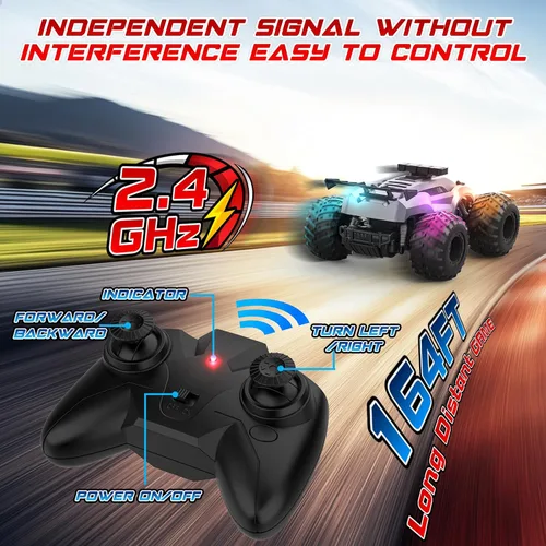 Miniatura 4 de Coche de Control Remoto EpochAir - 20km/h 1:18 Coches RC de Alta Velocidad Todo Terreno con Luz Roja Trasera y Faros y Linternas, 2.4GHz Coche