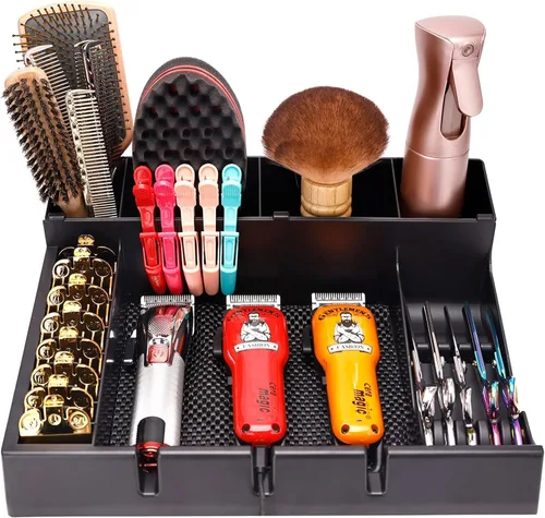 Miniatura 11 de Caja de almacenamiento de peluquería, soporte para herramientas de peluquería, caja de almacenamiento grande desmontable multifuncional, soporte