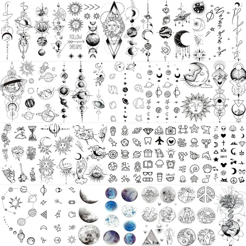 Miniatura 25 de COKTAK 64 hojas grandes de tatuajes temporales de brazo negro para hombres, antebrazo, mujeres, muslo, media manga, animales, león, tigre, lobo