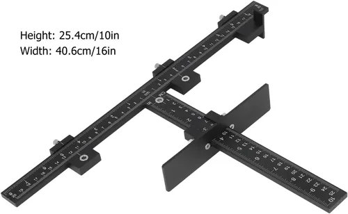 Miniatura 4 de Plantilla de hardware para gabinete, guía de taladro ajustable de aleación de aluminio, herramienta de perforación de madera para una instalación