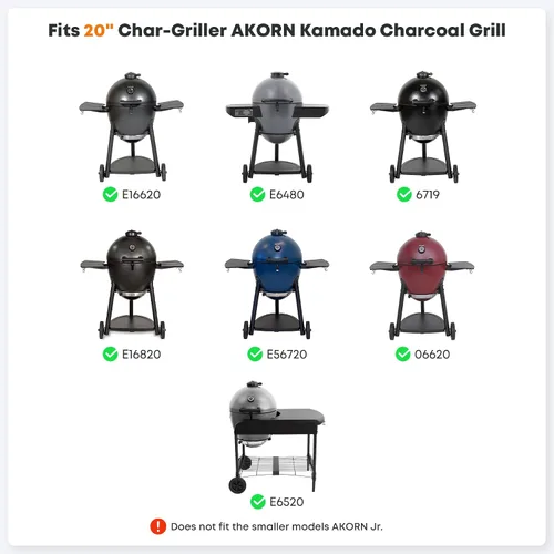 Miniatura 5 de Stanbroil Inserto redondo para parrilla Char-Griller AKORN Kamado de 20 pulgadas, revestimiento antiadherente, placa de placa de plancha plana