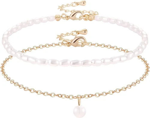 Miniatura 8 de MJartoria Tobilleras en capas para mujer, cadena de diamantes de imitación plateada, cadena de tobillo delicada, simple, multicapa, cadena de pie