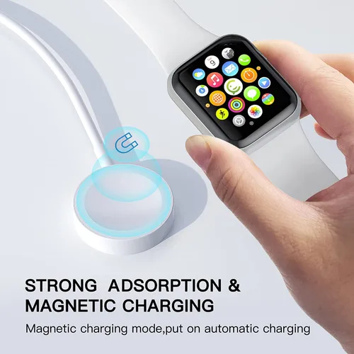 Miniatura 5 de Carga rápida para cargador de Apple Watch, paquete de 2 bloques de cargador PD USB C Fast iWatch con cable inalámbrico magnético de 6 pies