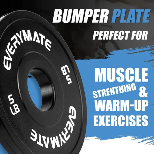 Miniatura 3 de EVERYMATE Juego de placas de peso de cambio negro, 1.25 libras, 2.5 libras, 5 libras, juego de placas olímpicas fraccionarias para entrenamiento 5