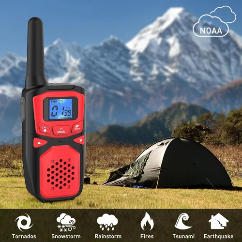 Miniatura 4 de WokTok Walkie Talkies para Adultos de Largo Alcance Recargables Portátiles de Dos Vías, Equipo de Camping, Sirenas SOS, Alarmas Meteorológicas NOAA