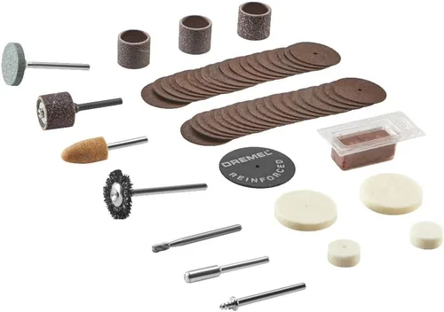 Miniatura 3 de Dremel 687-01 Kit de accesorios de herramientas rotativas multiusos de 52 piezas, incluye una broca de tallado, tambores de lijado, piedras