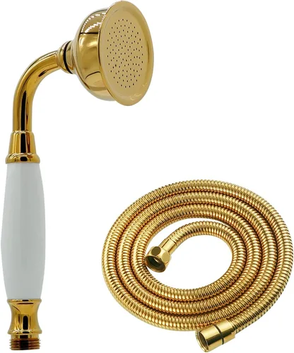 Miniatura 11 de HOMEDEC Cabezal de ducha de mano vintage con manguera flexible de 59 pulgadas, cabezal de ducha de lluvia antiguo de alta presión, combo de repuesto