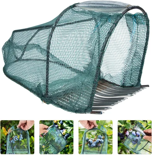 Miniatura 9 de HANABASS Recogedor de bayas de arándanos, rastrillo de arándanos, pala de jardín con peine metálico para recolección de bayas para arándanos