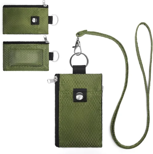 Miniatura 20 de SENDEFN Cartera delgada de piel con bloqueo RFID para tarjetas de crédito con bolsillo con cremallera
