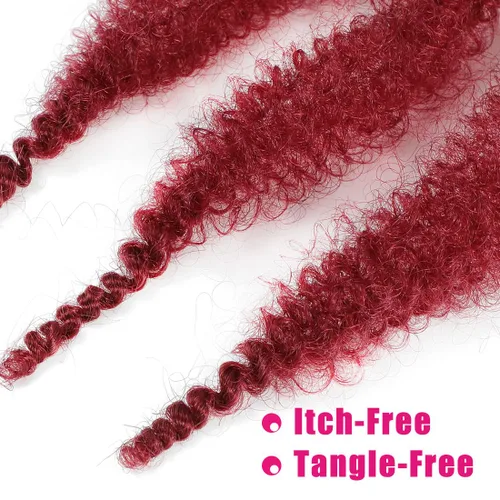 Miniatura 7 de Cabello Afro Twist de 12 Pulgadas 3 Paquetes, Cabello Afro Twist Elástico Pre-Esponjado Cabello Spring Twist Pre-Separado Cabello para Envolver