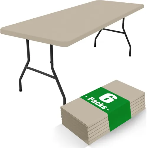 Miniatura 23 de Moosfor Paquete de 6 manteles cuadrados de elastano, manteles elásticos ajustables para pícnic, cubierta de mesa de patio elástica lavable para Negro