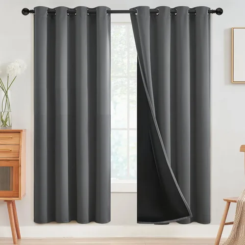 Miniatura 86 de SimpleHome - Cortinas opacas 100% para recámara, cortinas de ventana con ojales beige, con aislamiento térmico, cortinas de oscurecimiento