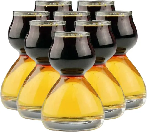 Miniatura 8 de QUAFFER Vaso de chupito de doble burbuja – Jigger de chupito Chaser para tomas suaves y sabrosas – Divertidos vasos de chupito divididos únicos