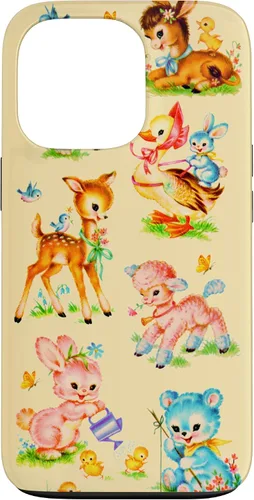Miniatura 10 de Vintage Baby Animals Nursery 50's Retro Yellow Case for iPhone 17