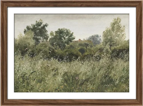 Miniatura 50 de MUDECOR Lienzo enmarcado prémium para pared, pinos nevados en bosque de invierno, ilustraciones modernas, arte contemporáneo, escénico, divertido