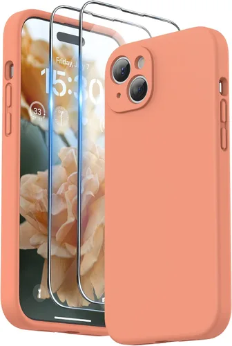Miniatura 17 de SURPHY Funda diseñada para iPhone 15 Plus con protector de pantalla y cordón, correa de teléfono y funda de silicona líquida para teléfono